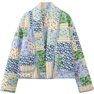 Floral printed Patchwork Jacket